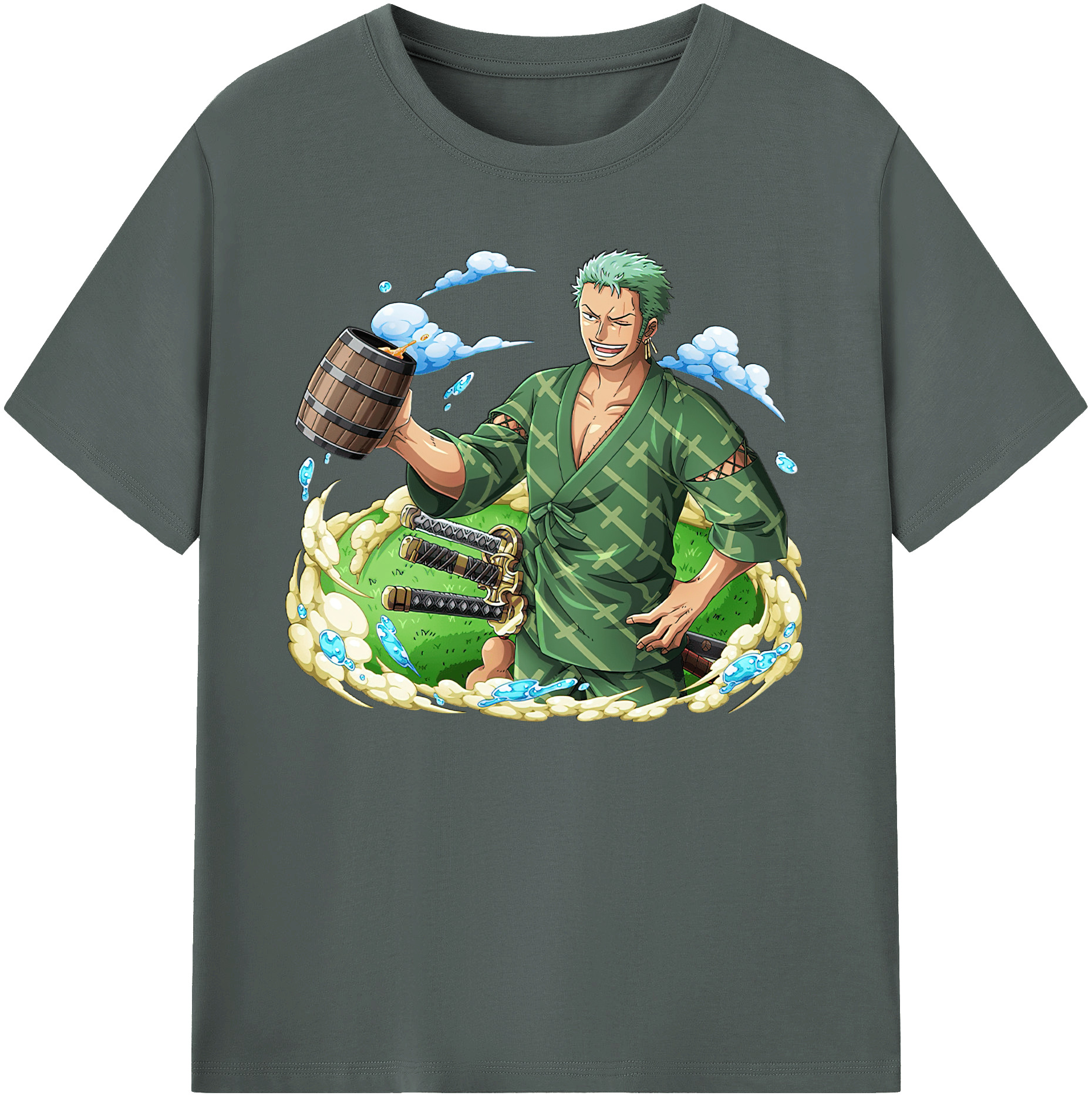 ワンピース ロロノア・ゾロ ONE PIECE Roronoa Zoro 綿100％ メンズ半袖Tシャツ｜肌触りやわらか＆通気性